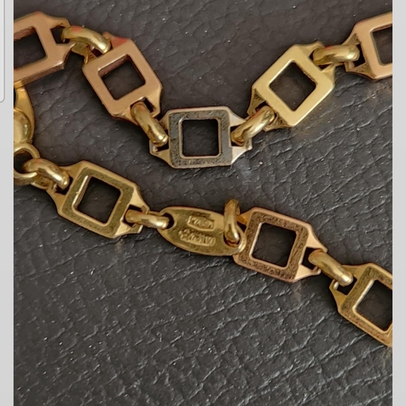 Gold-Tone Geometric Link Bracelet - Picture 4 of 7